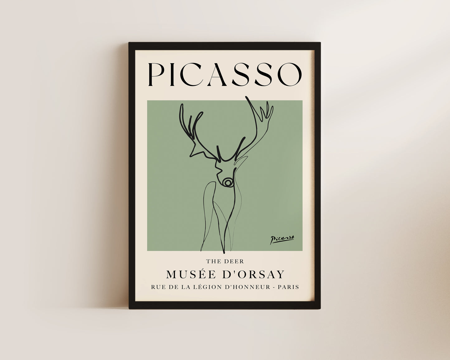 Picasso The Deer Art Wall Art Print In Green
