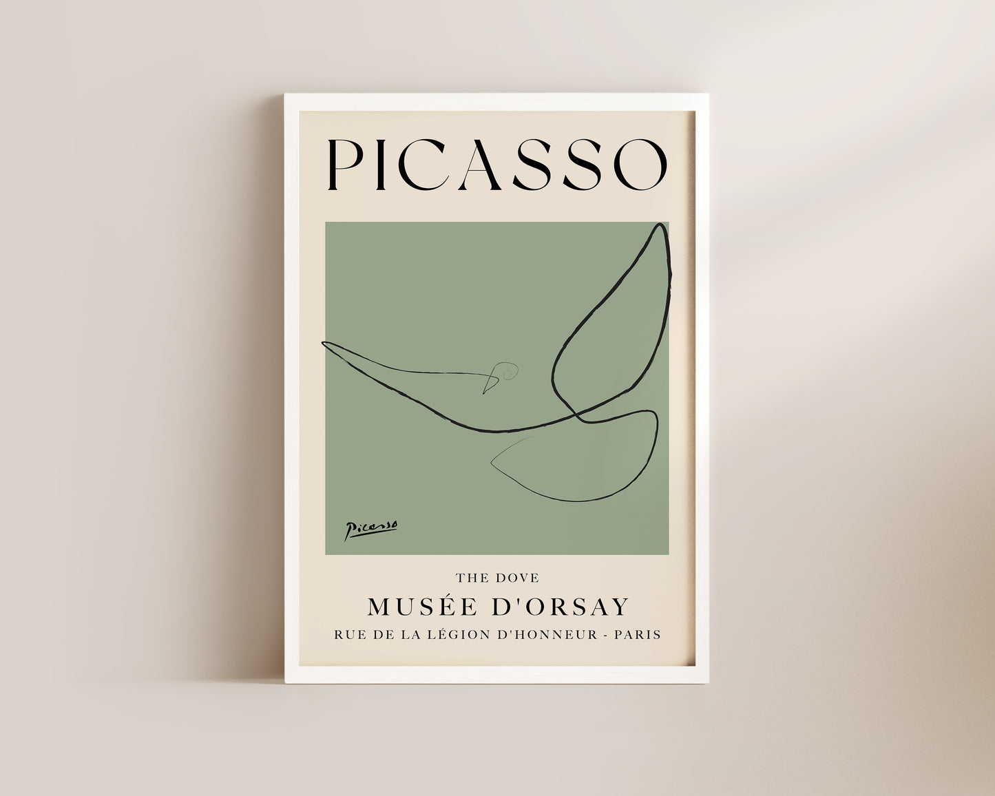 Picasso The Dove Art Wall Art Print In Green
