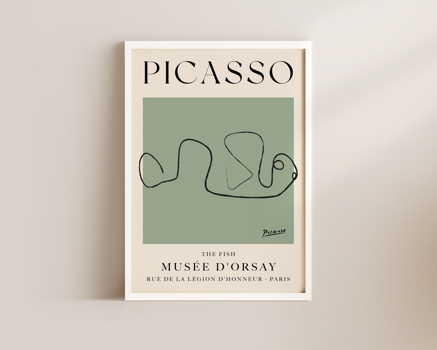 Picasso The Fish Art Wall Art Print In Green