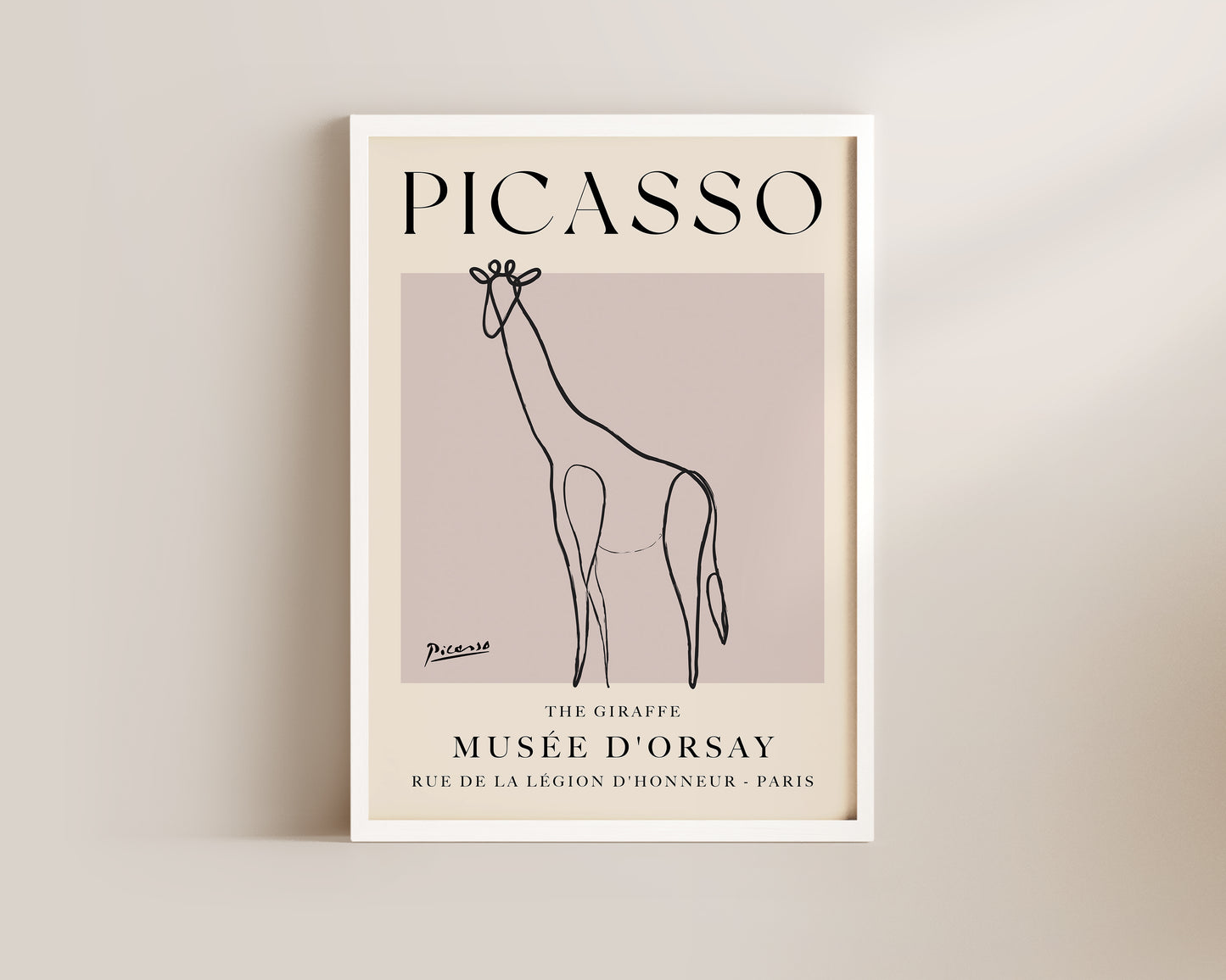 Picasso The Giraffe Art Wall Art Print