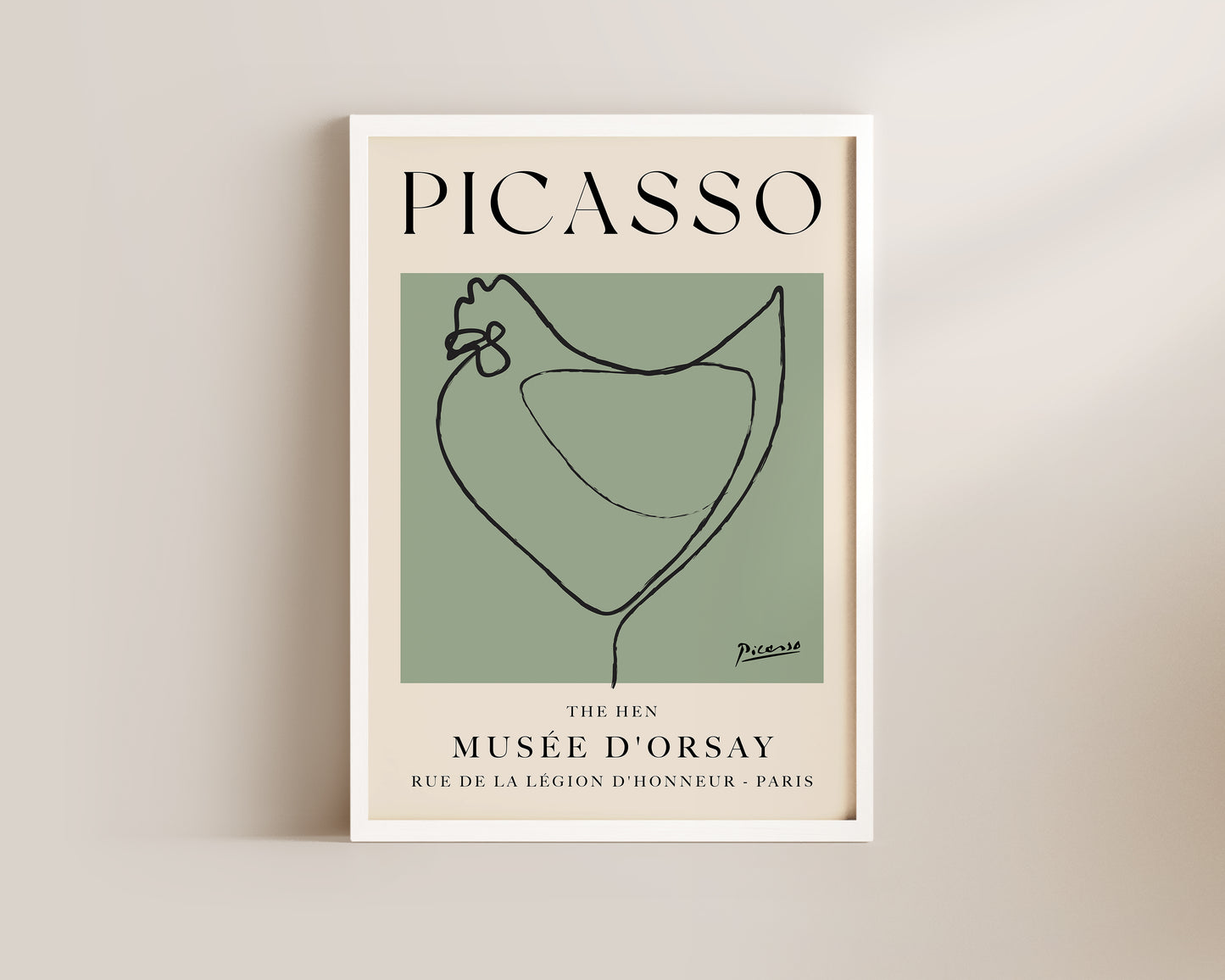 Picasso The Hen Art Wall Art Print In Green