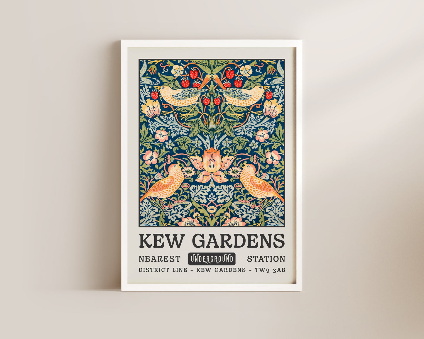 Kew Gardens Blue Tapestry Art Wall Art Print