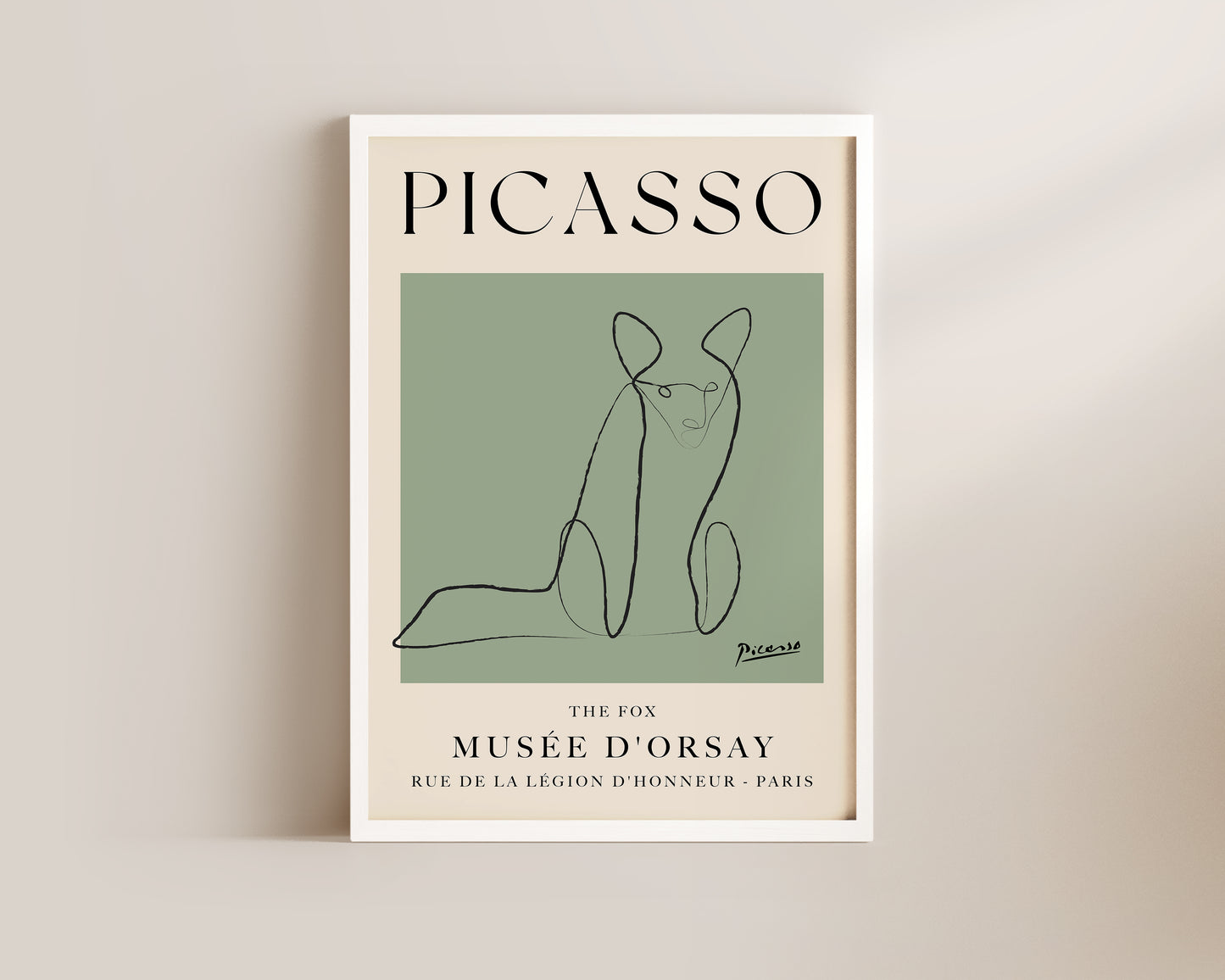 Picasso The Fox Art Wall Art Print In Green