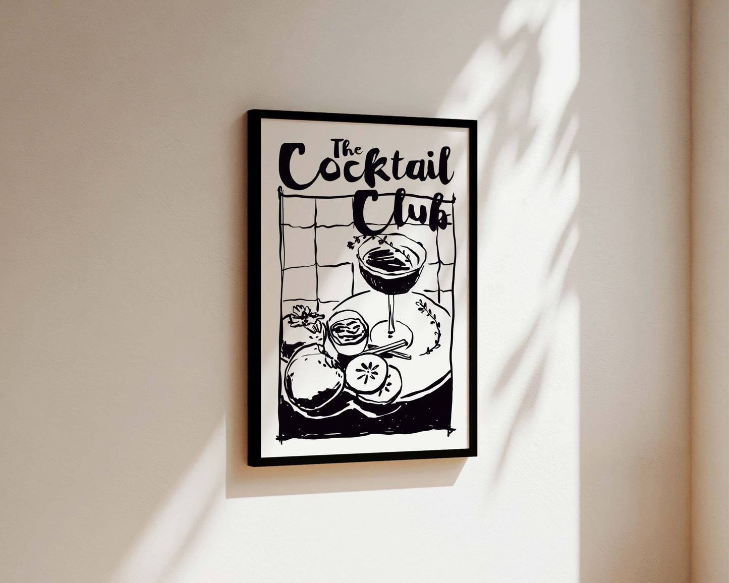 The Cocktail Club In Black Wall Art Print