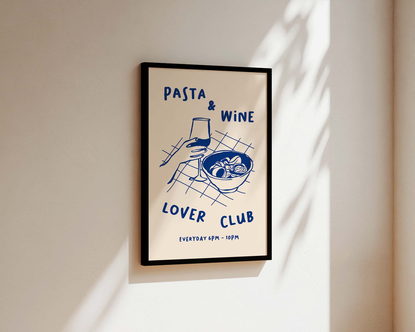 Pasta & Wine Lover Club Wall Art Print