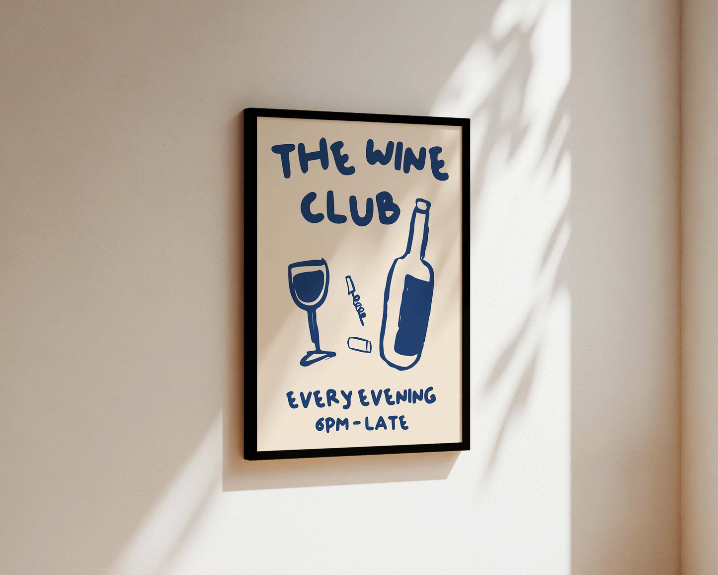 The Wine Club In Blue Wall Art Print