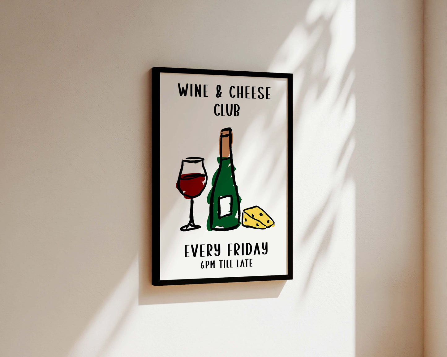 Wine And Cheese Club Wall Art Print