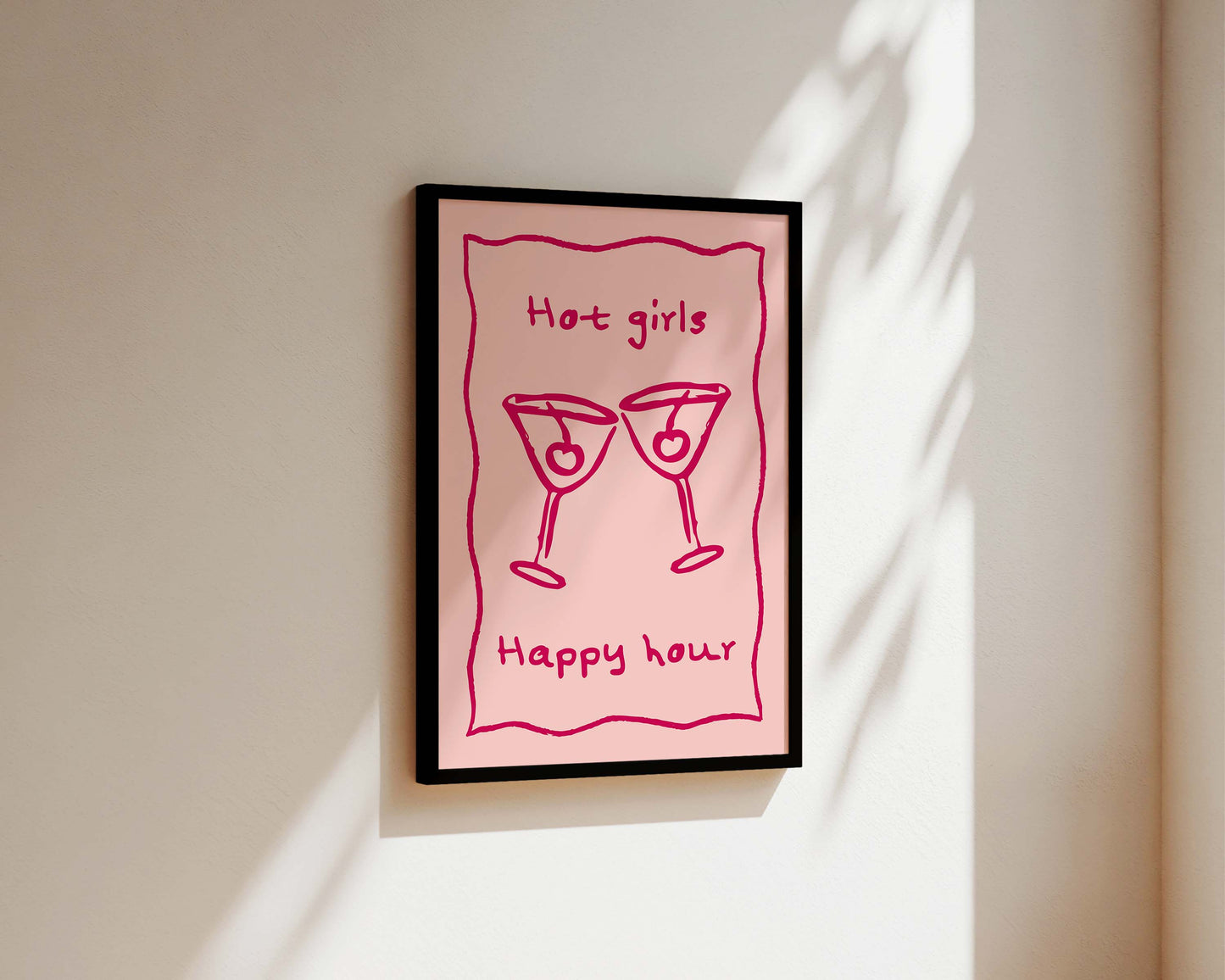 Hot Girls Happy Hour Wall Art Print