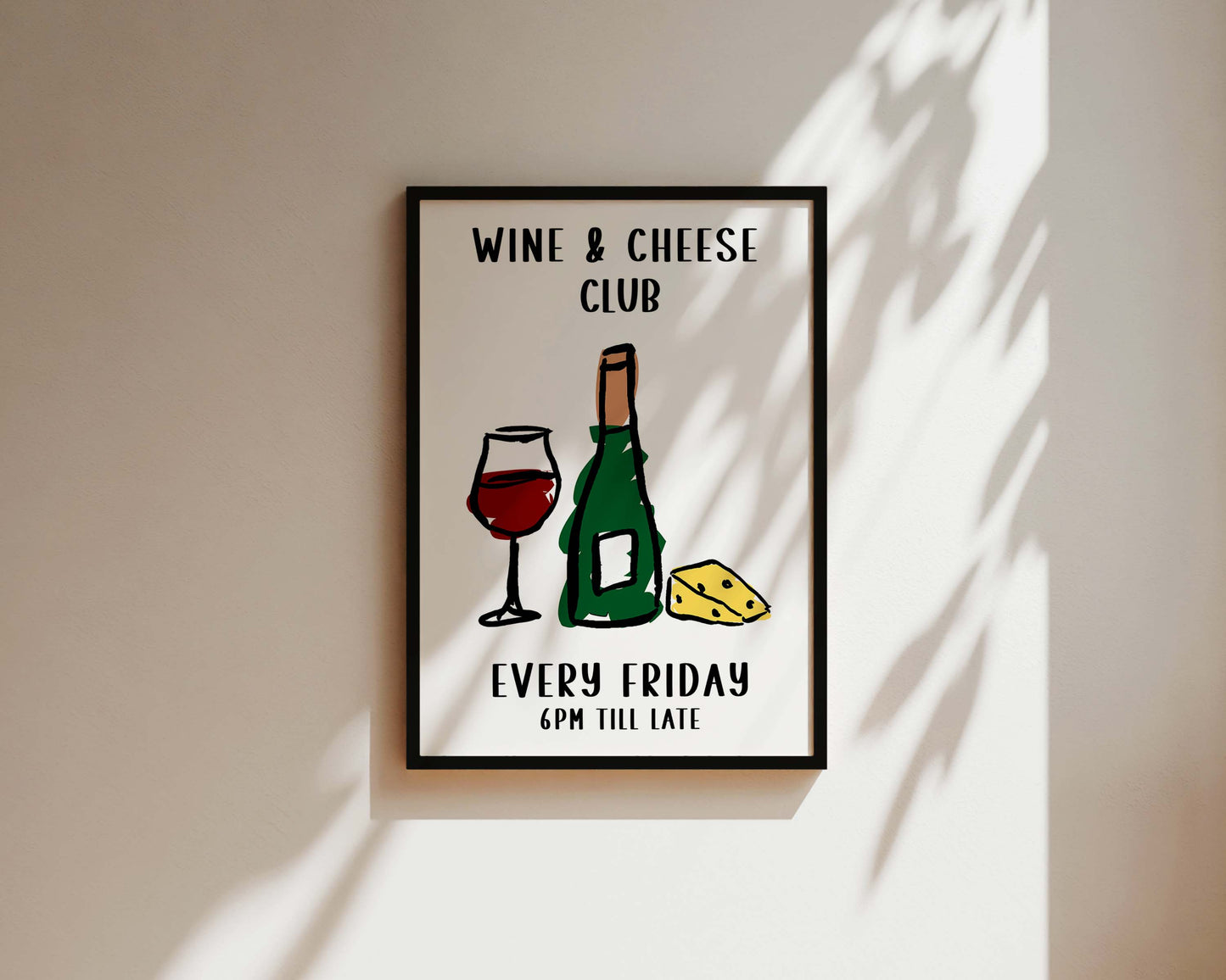 Wine And Cheese Club Wall Art Print