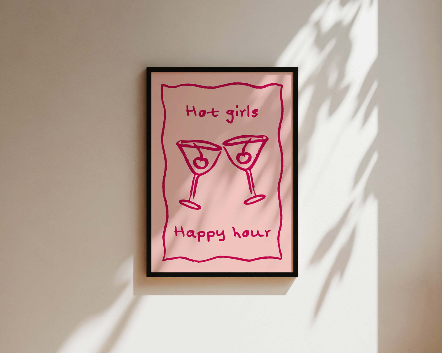 Hot Girls Happy Hour Wall Art Print