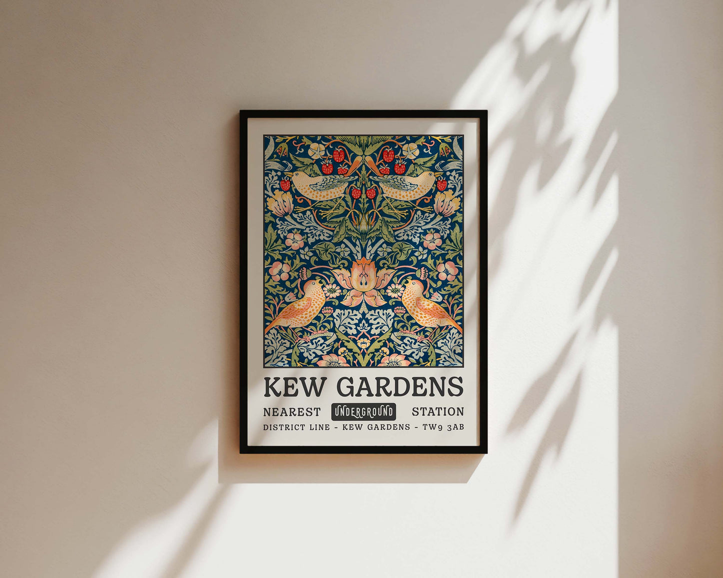 Kew Gardens Blue Tapestry Art Wall Art Print