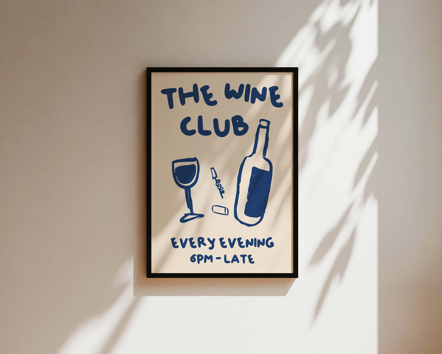 The Wine Club In Blue Wall Art Print