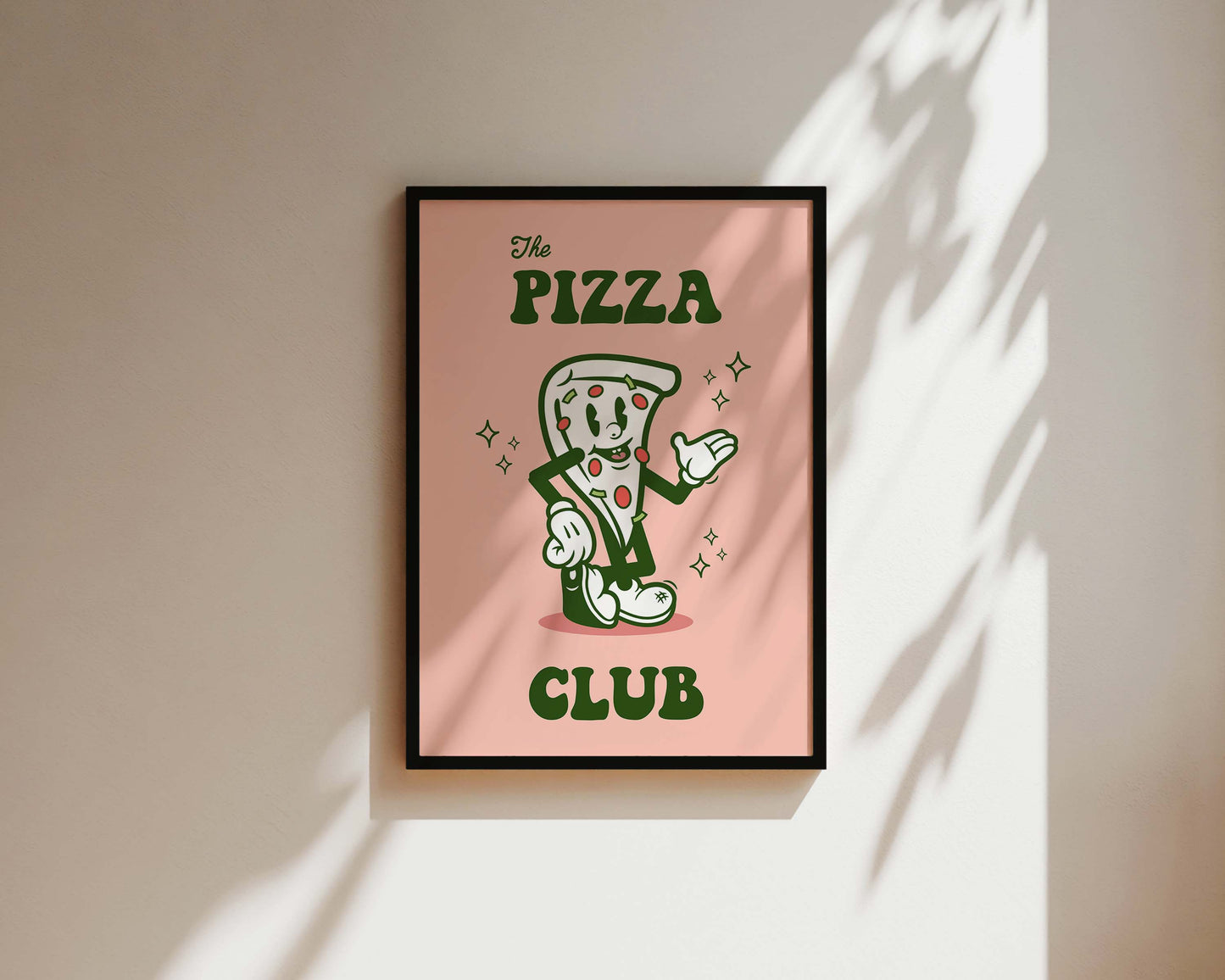 The Pizza Club Retro Wall Art Print
