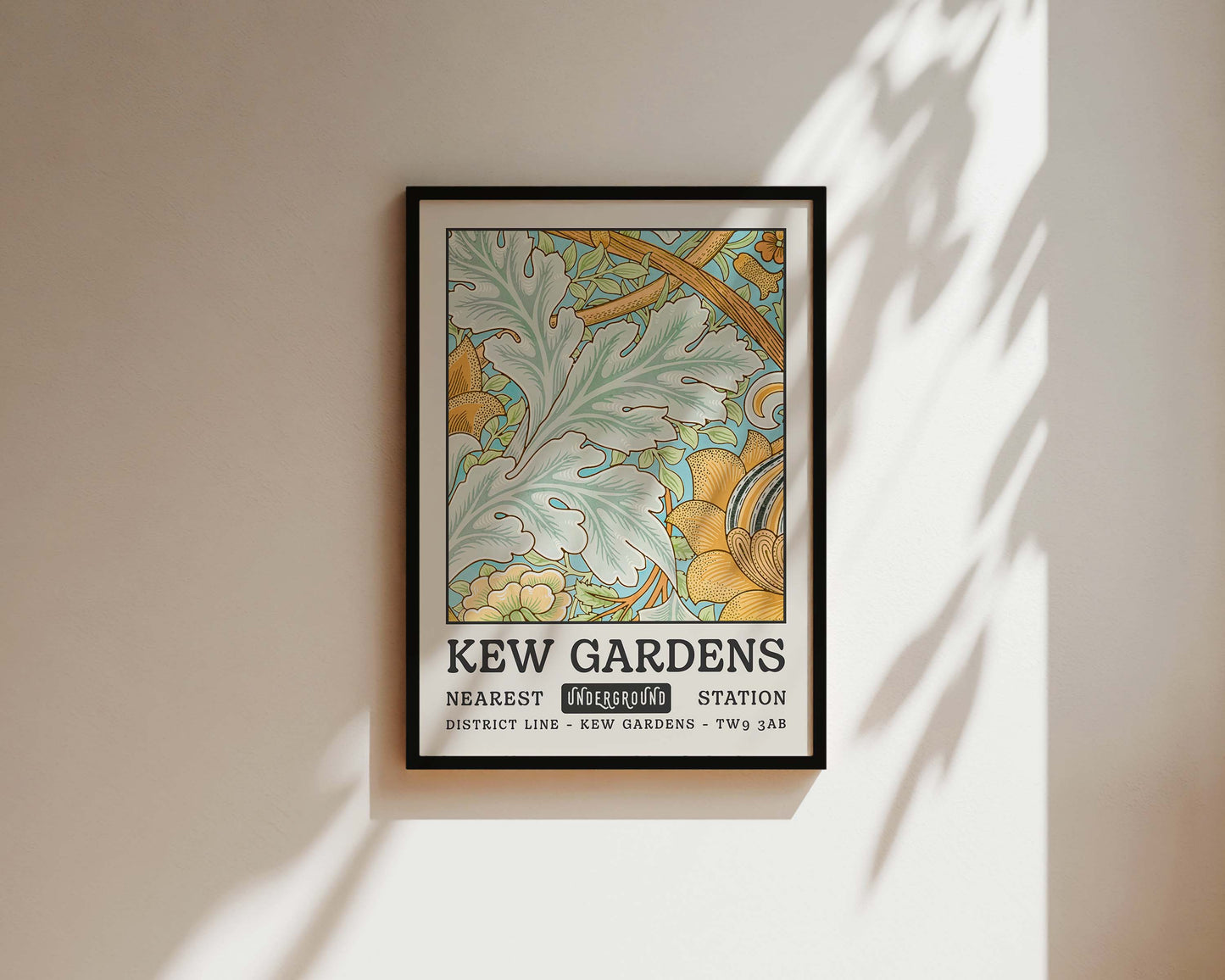 Kew Gardens Light Blue Tapestry Art Wall Art Print