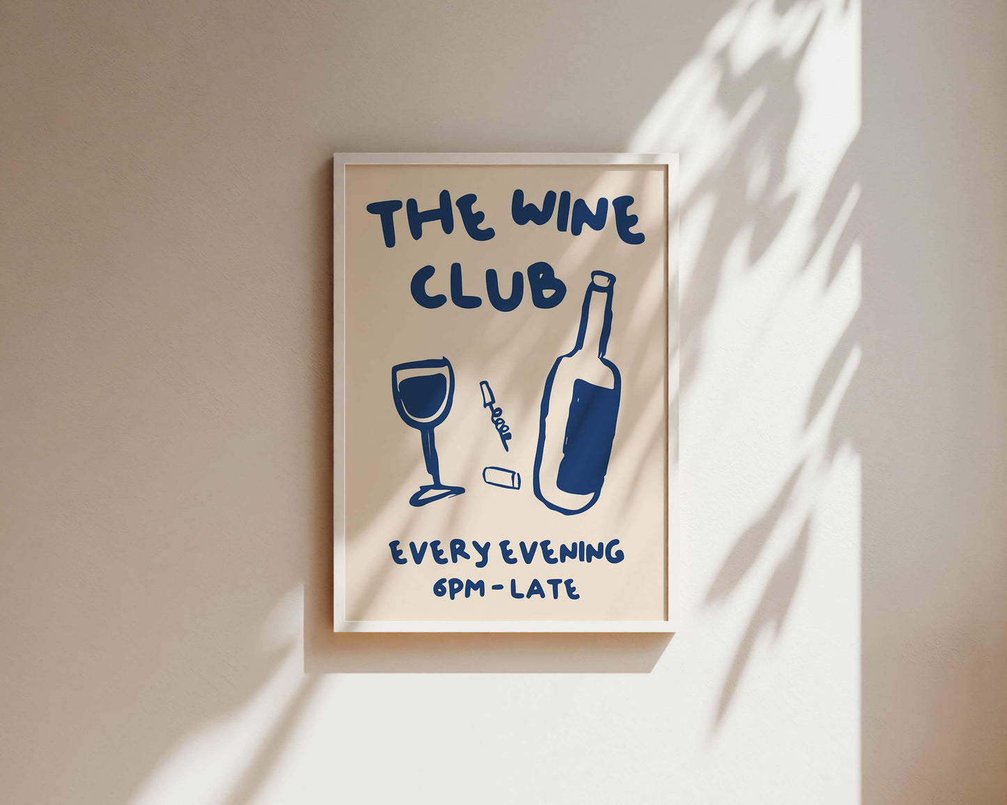The Wine Club In Blue Wall Art Print