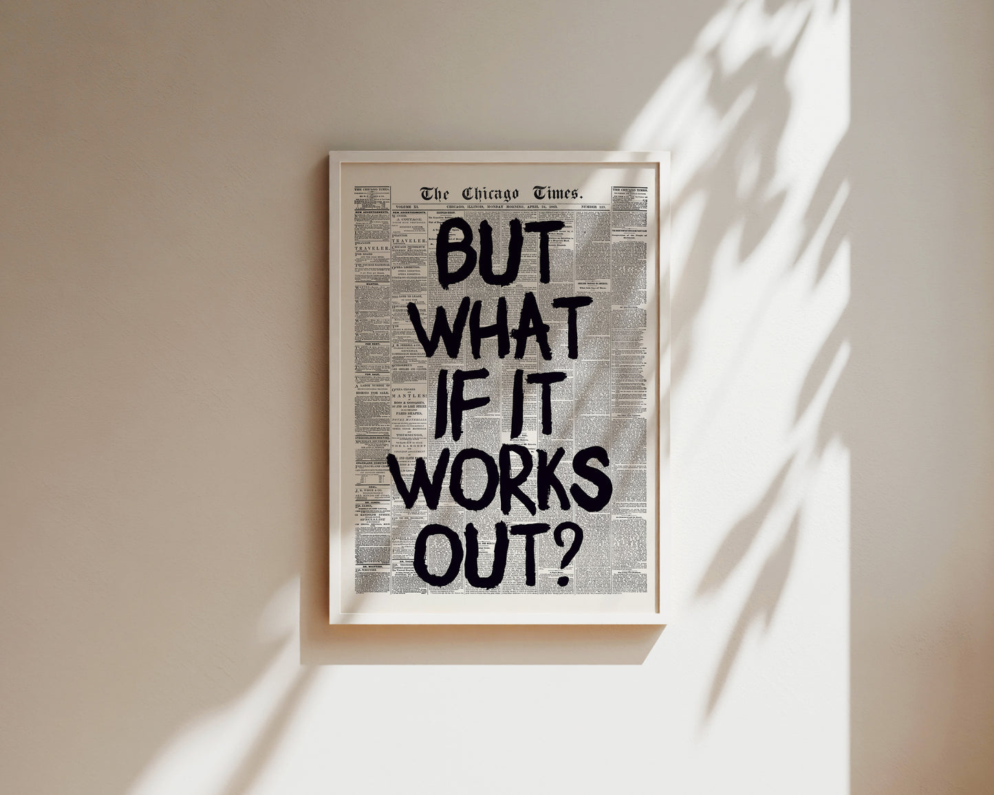 What If It Works Out Newspaper Wall Art Print
