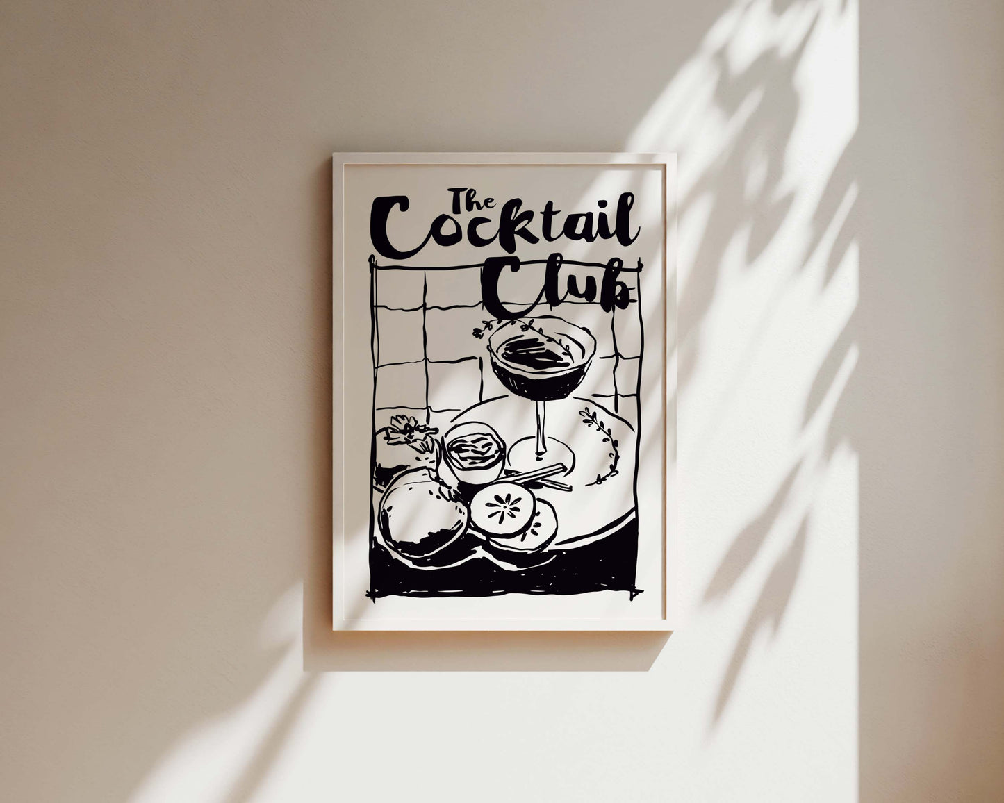 The Cocktail Club In Black Wall Art Print