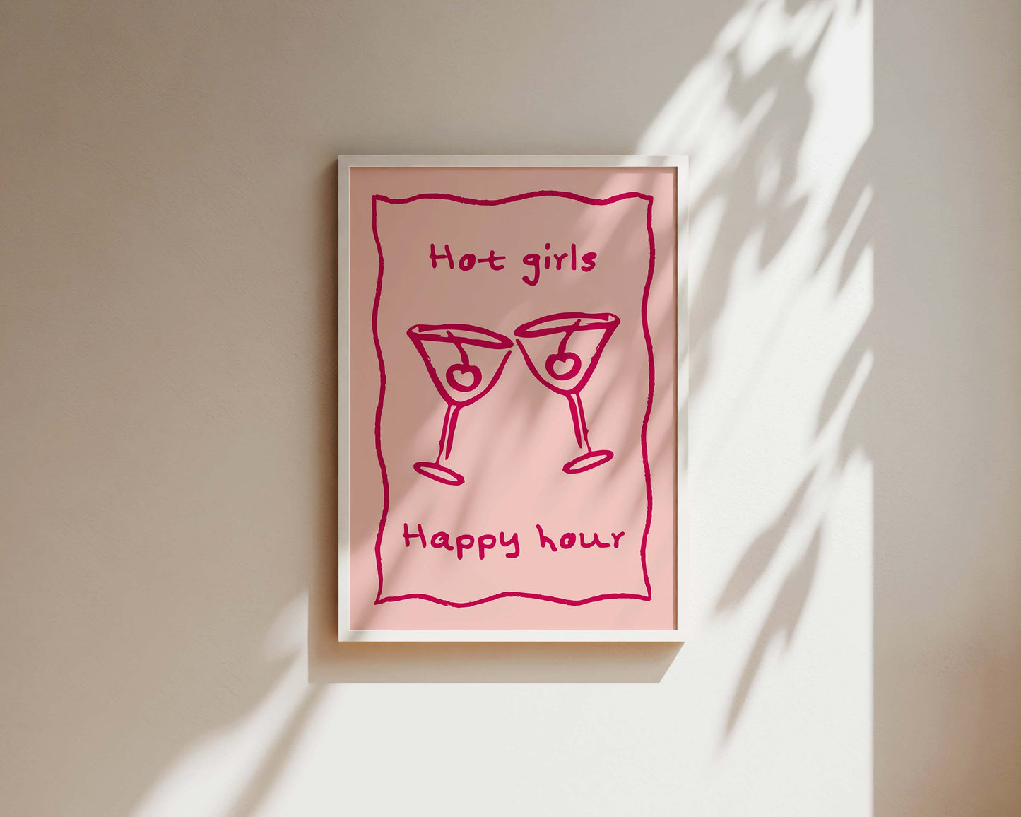 Hot Girls Happy Hour Wall Art Print