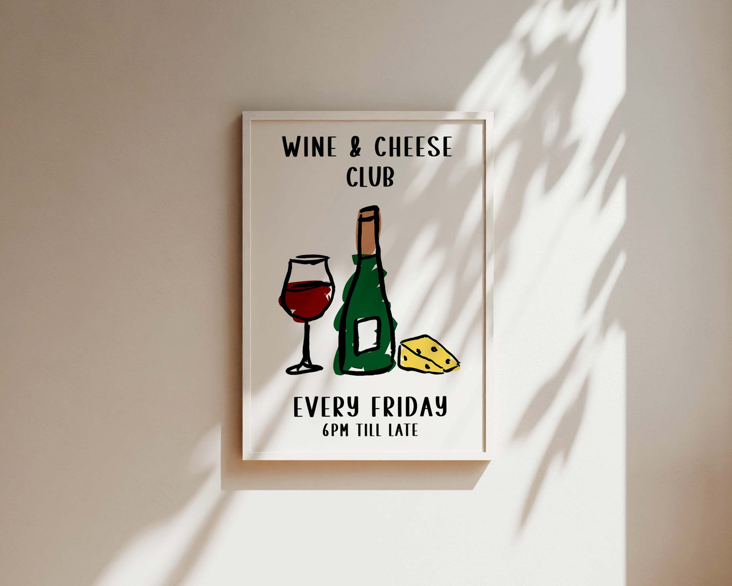 Wine And Cheese Club Wall Art Print