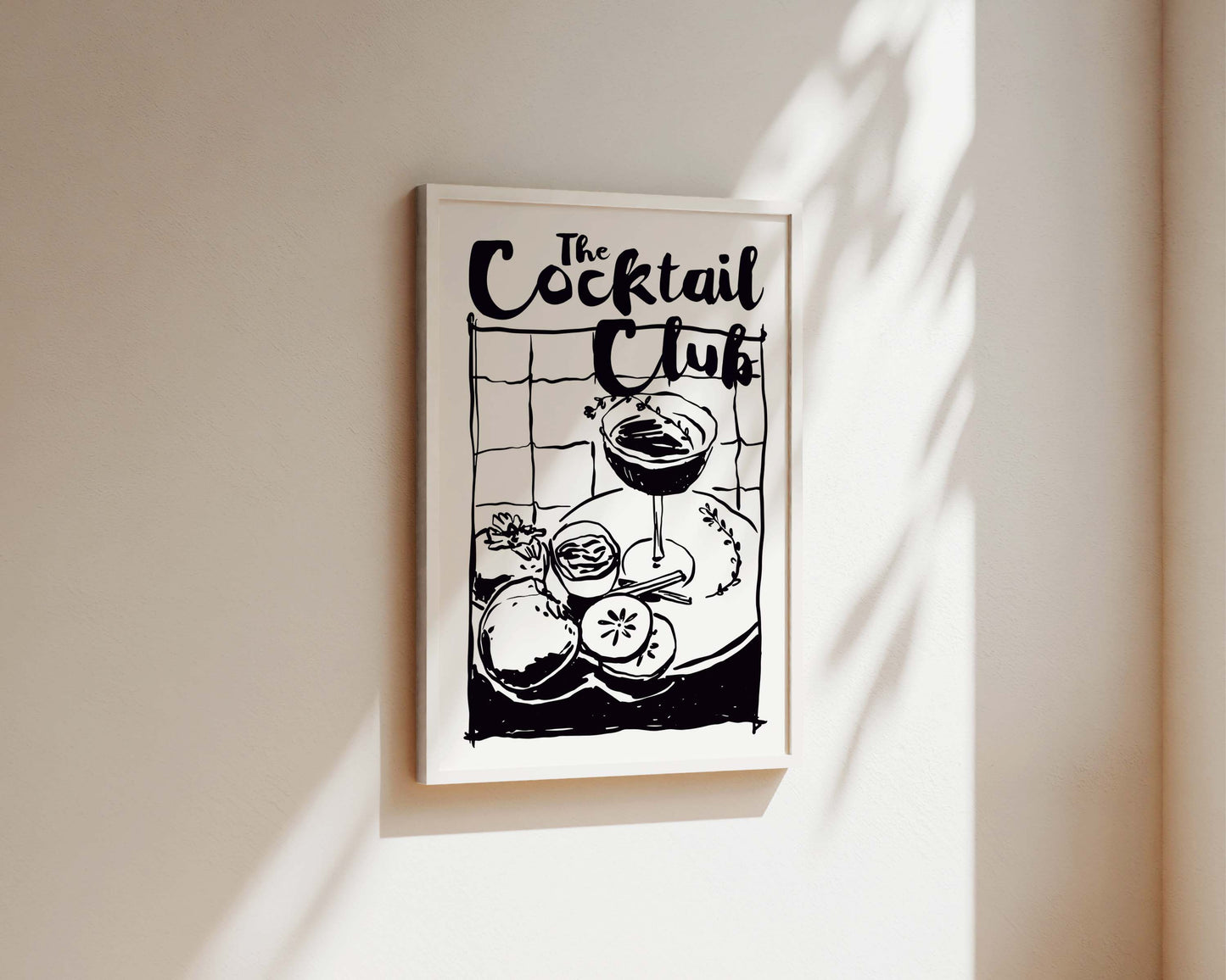The Cocktail Club In Black Wall Art Print