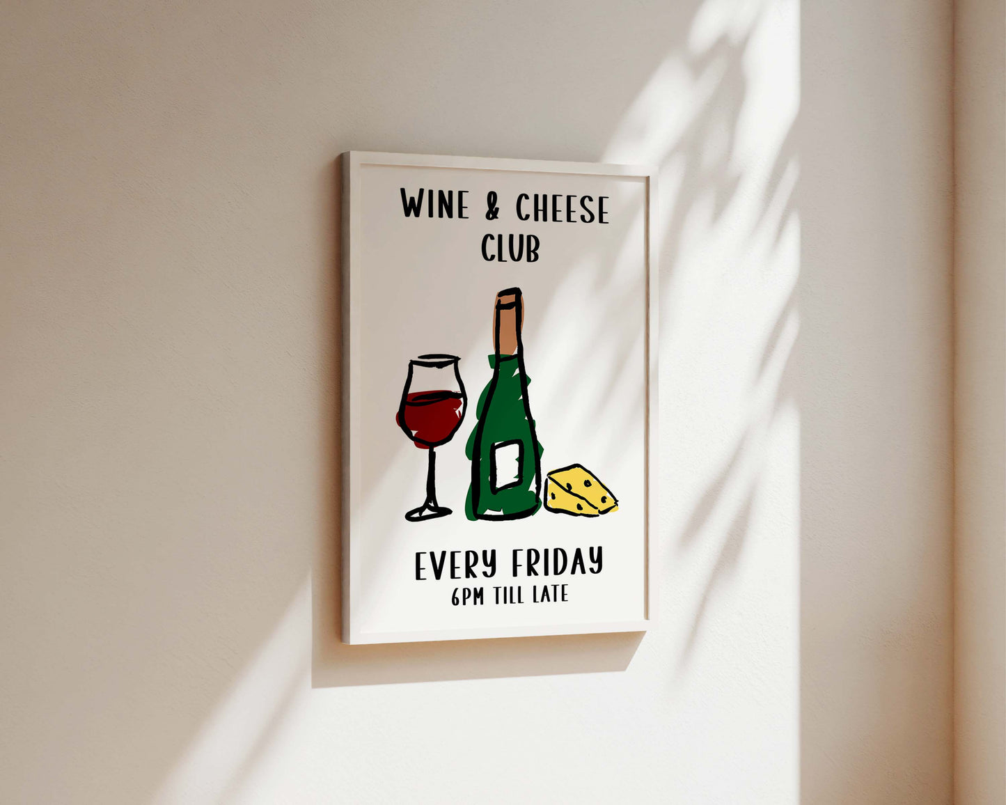 Wine And Cheese Club Wall Art Print