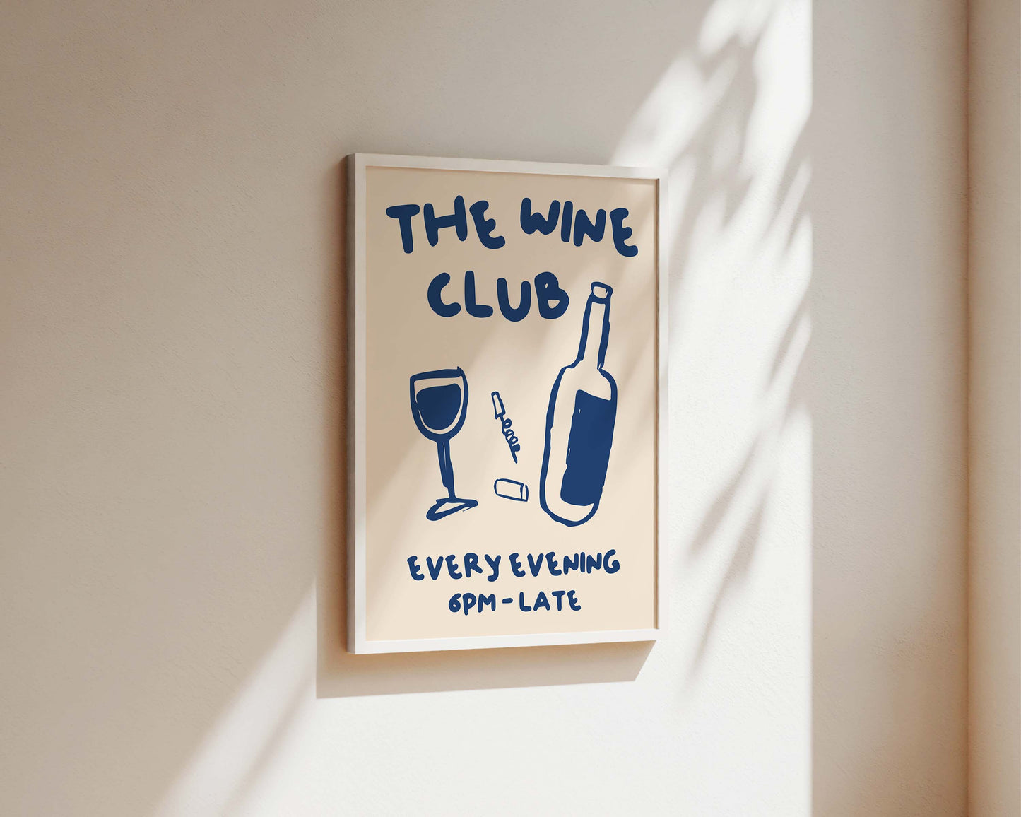 The Wine Club In Blue Wall Art Print