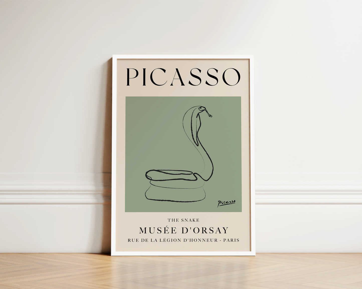 Picasso The Snake Art Wall Art Print In Green