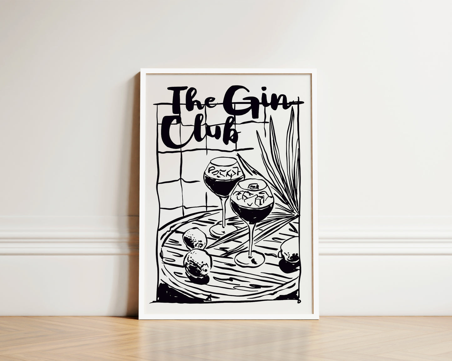 The Gin Club In Black Wall Art Print
