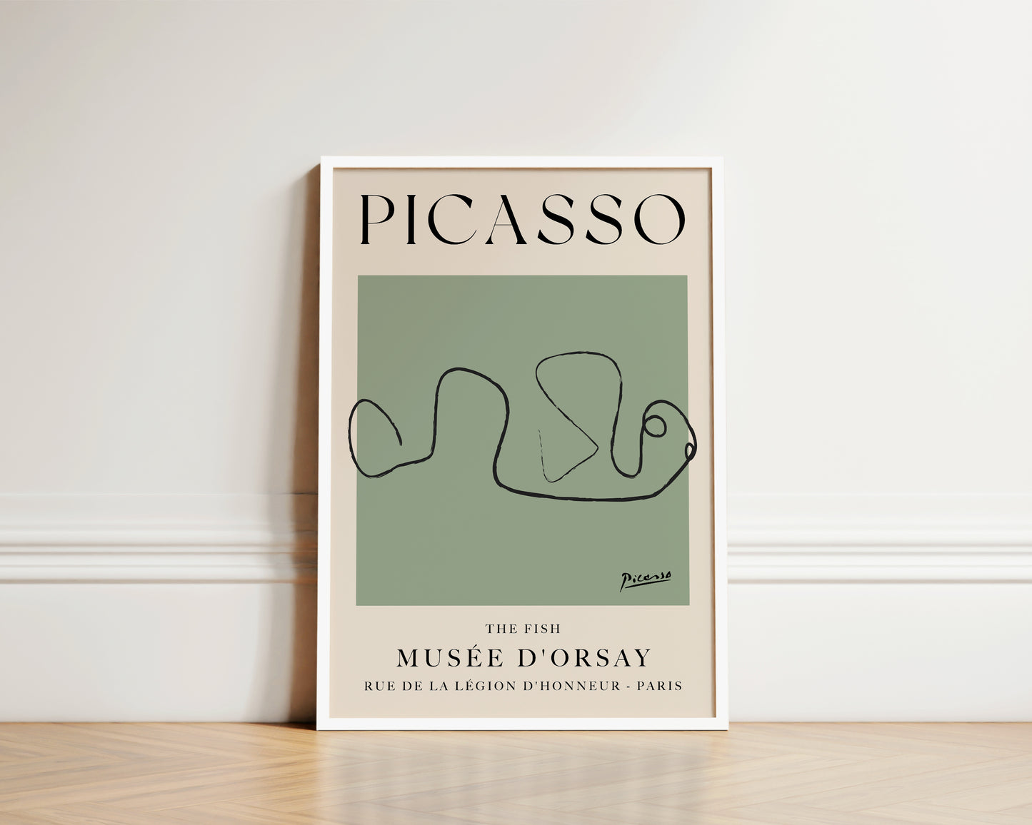 Picasso The Fish Art Wall Art Print In Green