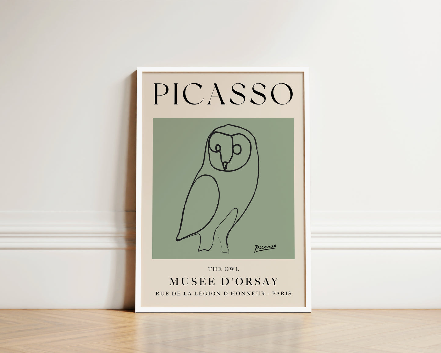 Picasso The Owl Art Wall Art Print In Green