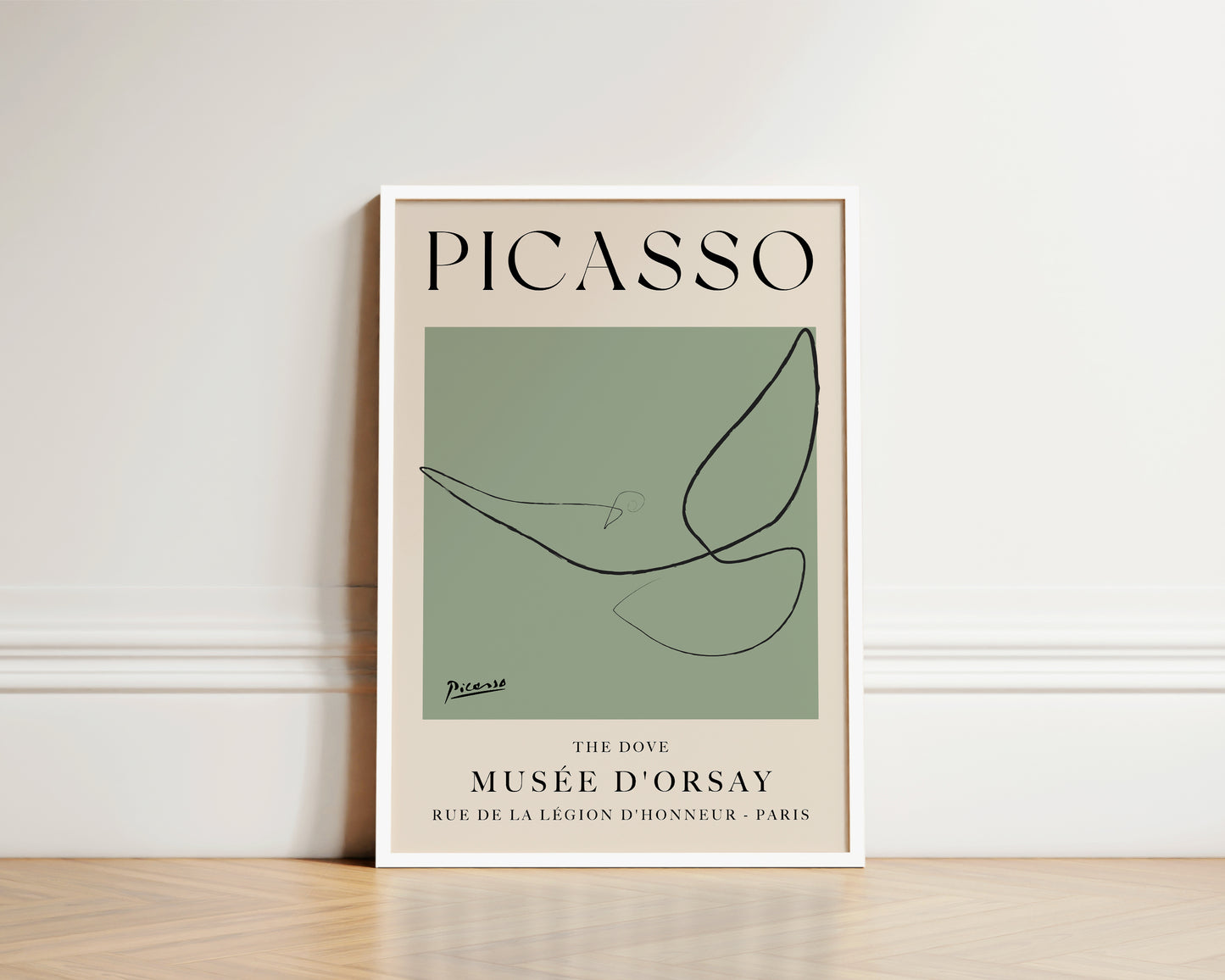 Picasso The Dove Art Wall Art Print In Green