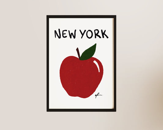 New York Big Apple Art Wall Art Print
