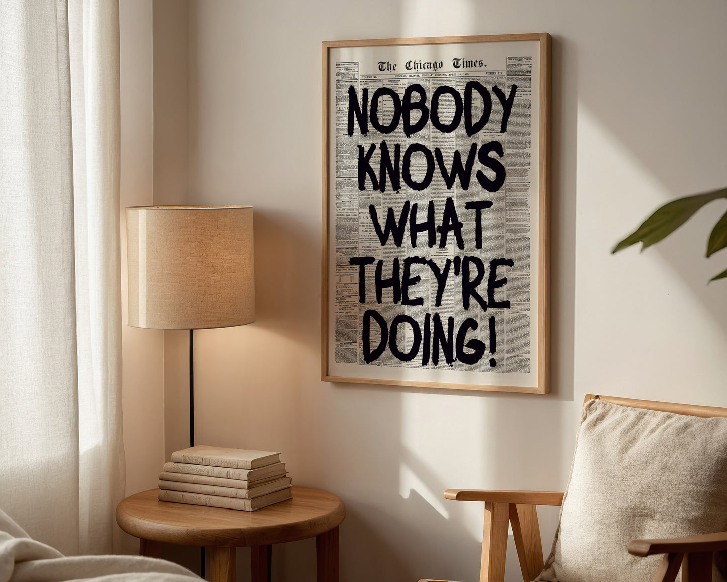 Nobody Knows Newspaper Wall Art Print