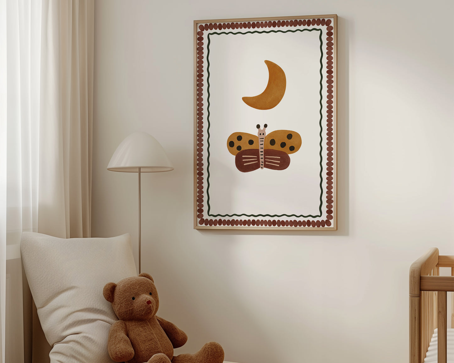 Butterfly & Moon Art Wall Art Print