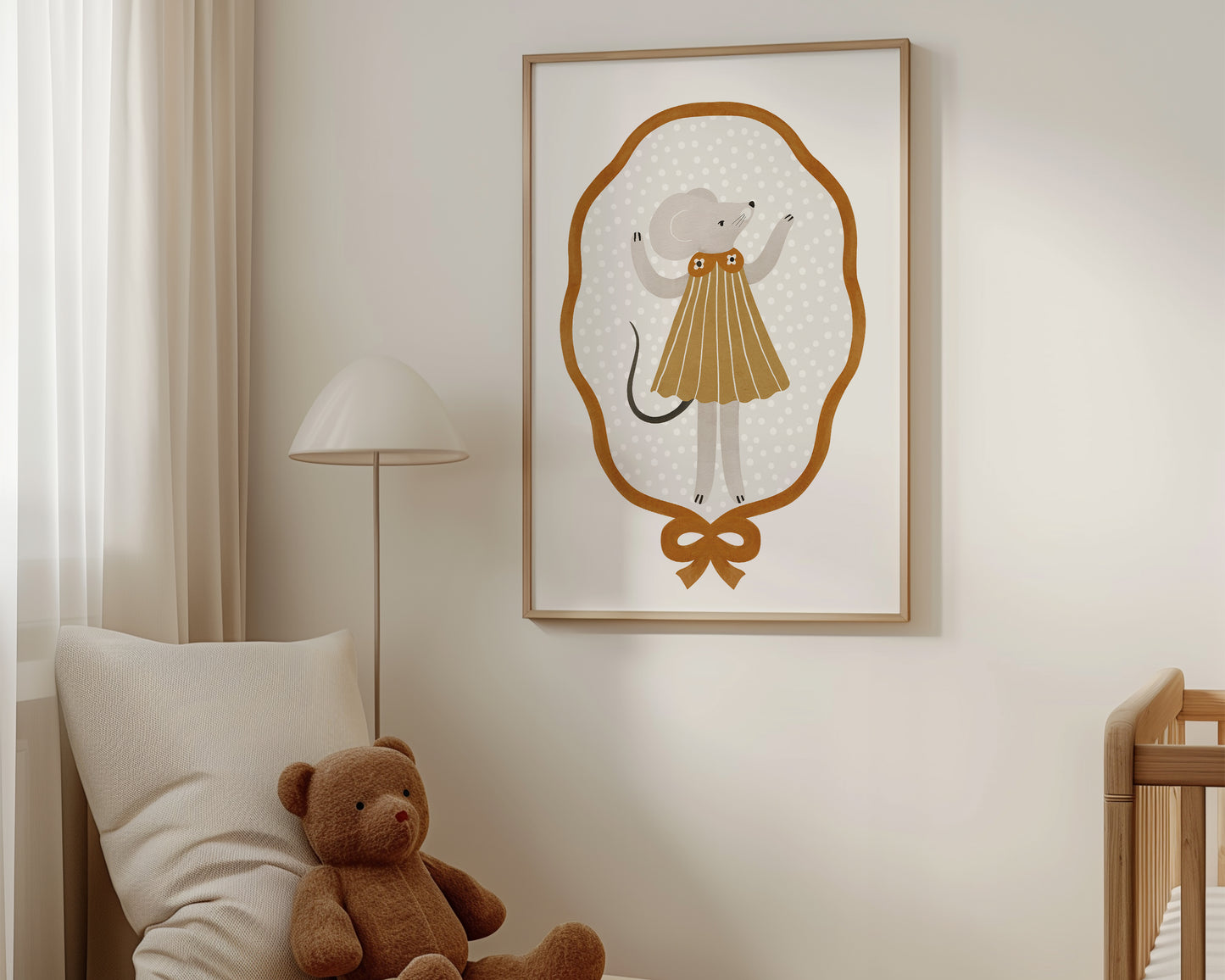 Mouse In Dress Nursery Wall Art Print