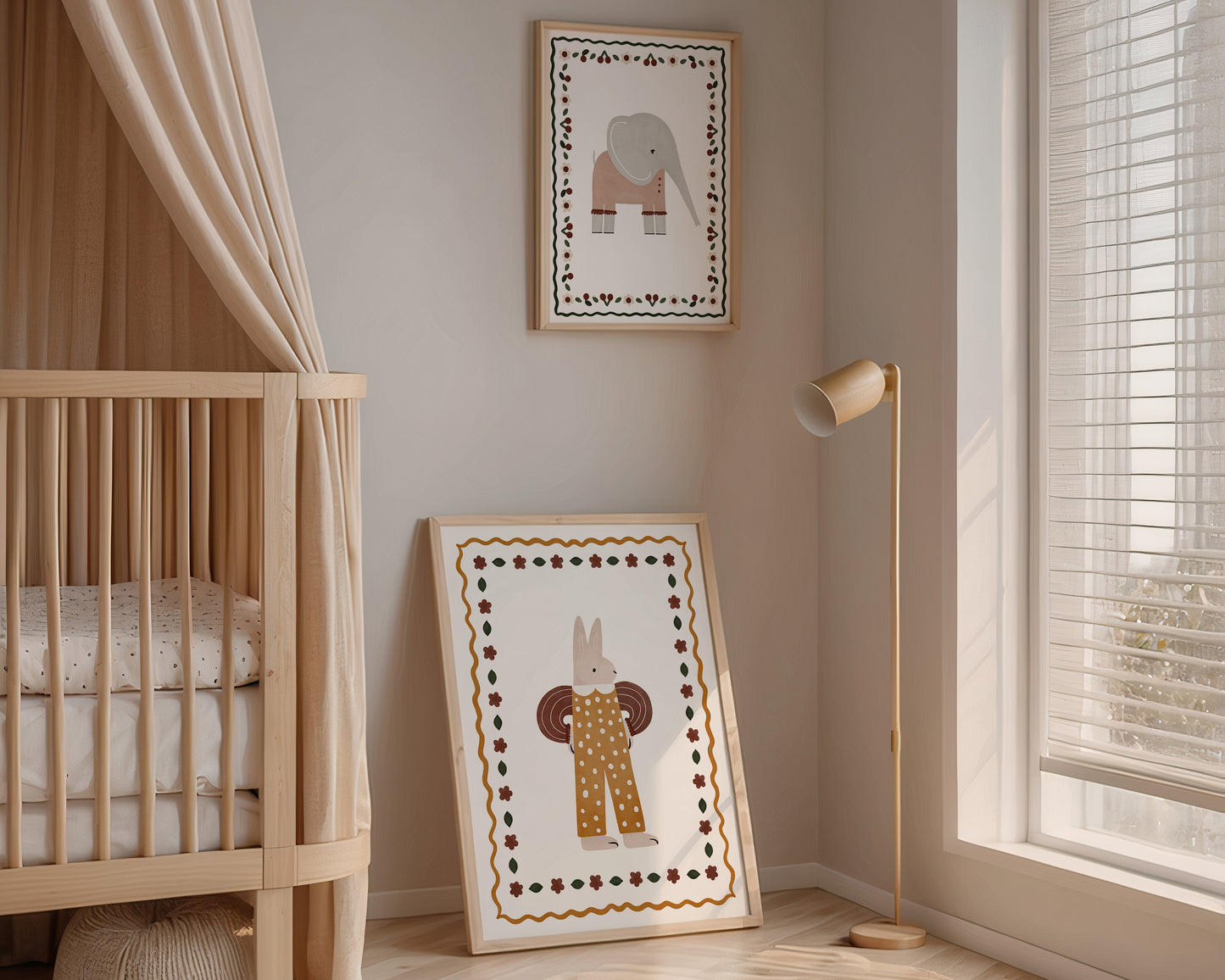 Polka Dot Bunny Art Wall Art Print