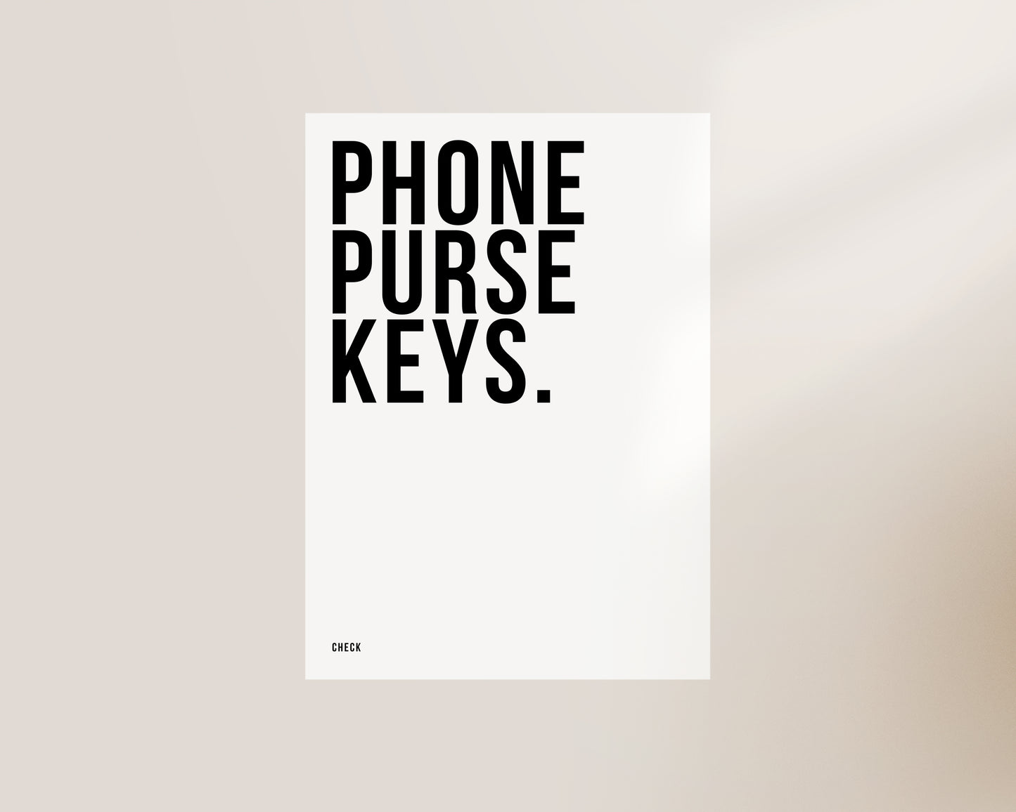 Phone Purse Keys Hallway Print