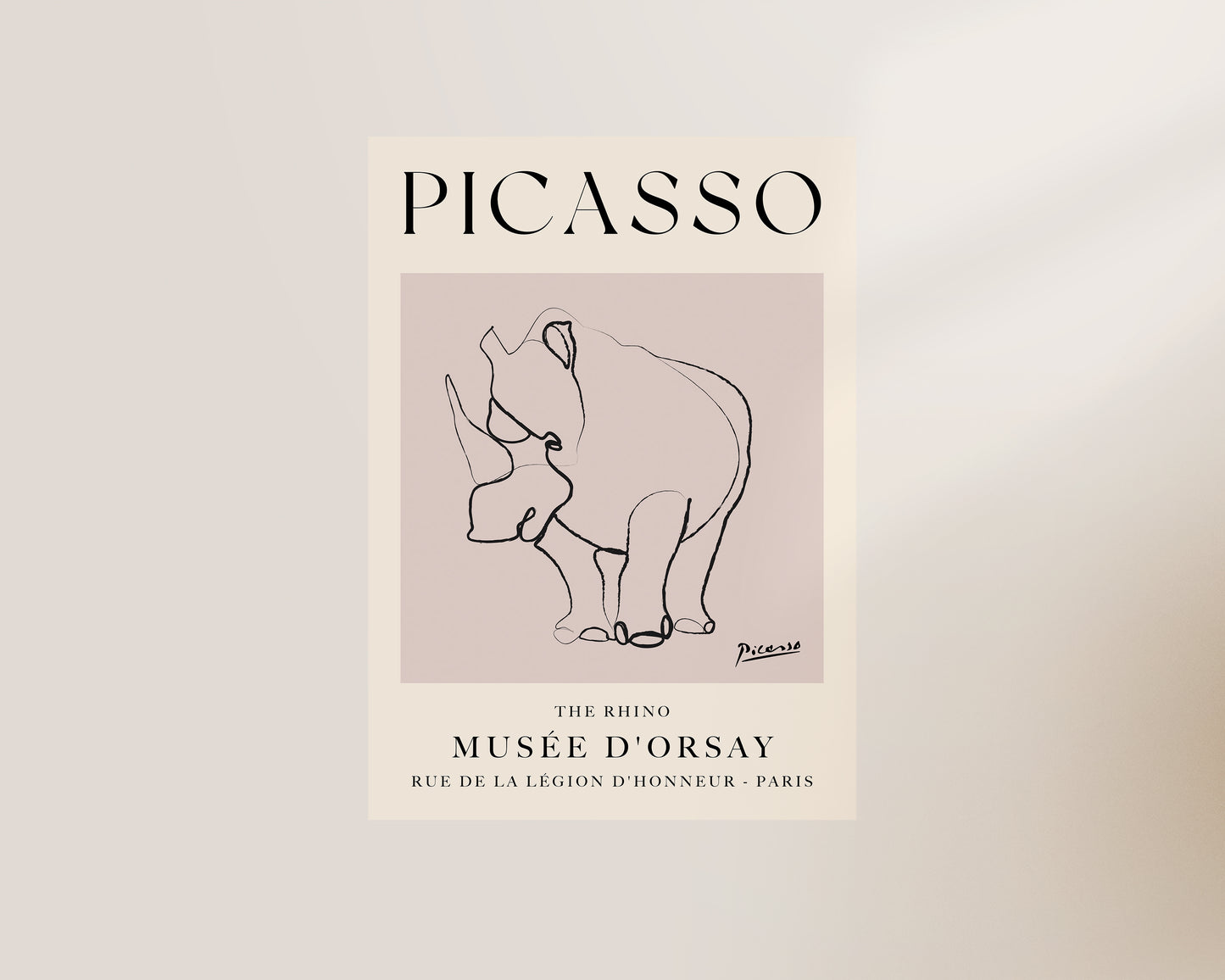 Picasso The Rhino Art Wall Art Print