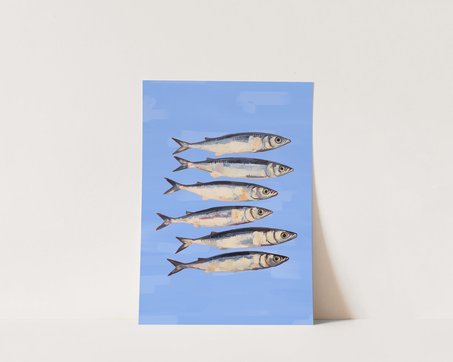 Blue Sardines Art Wall Art Print