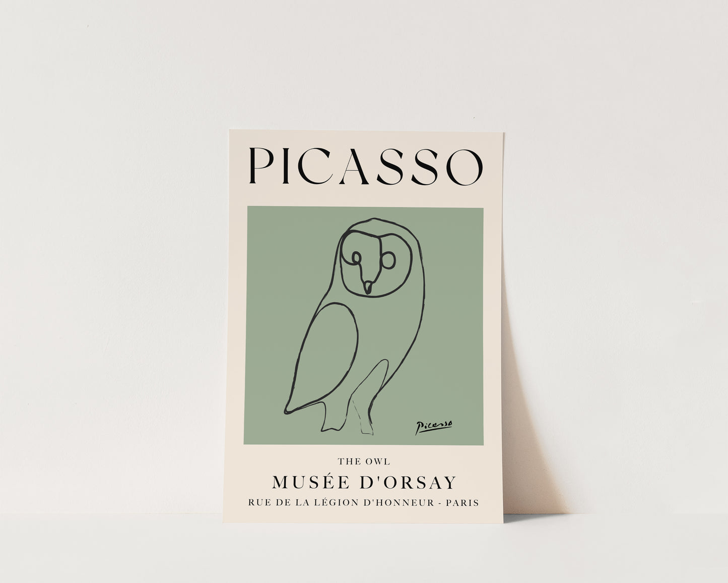 Picasso The Owl Art Wall Art Print In Green
