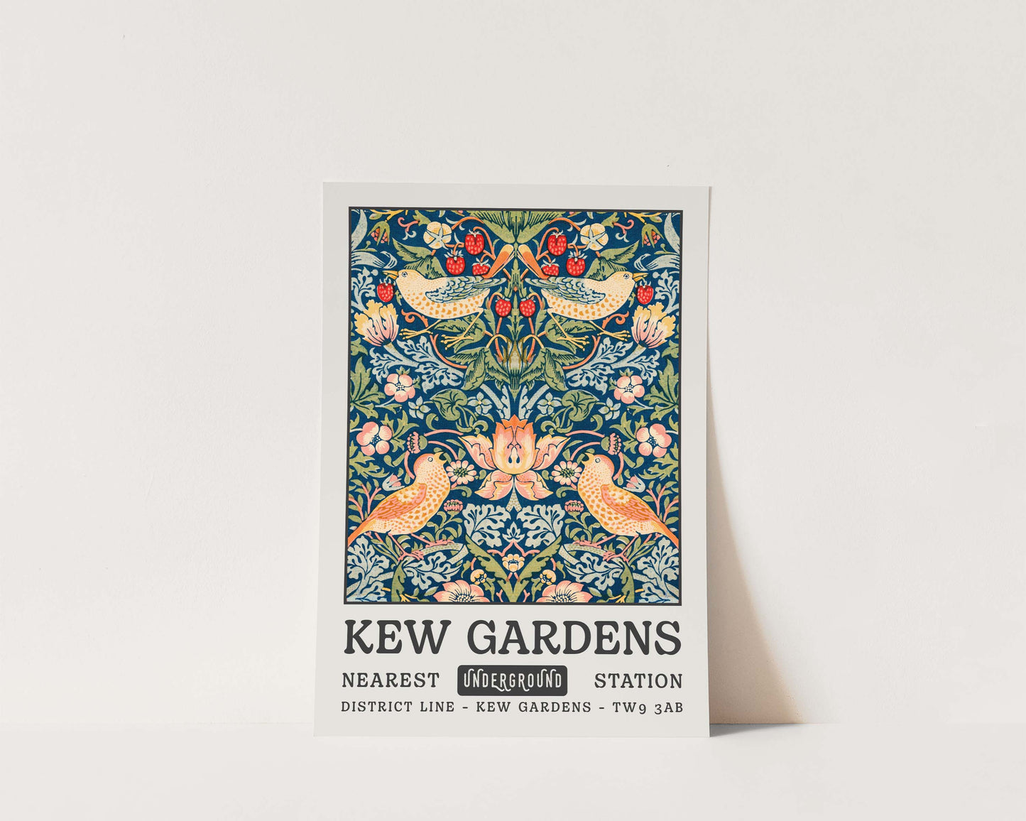 Kew Gardens Blue Tapestry Art Wall Art Print