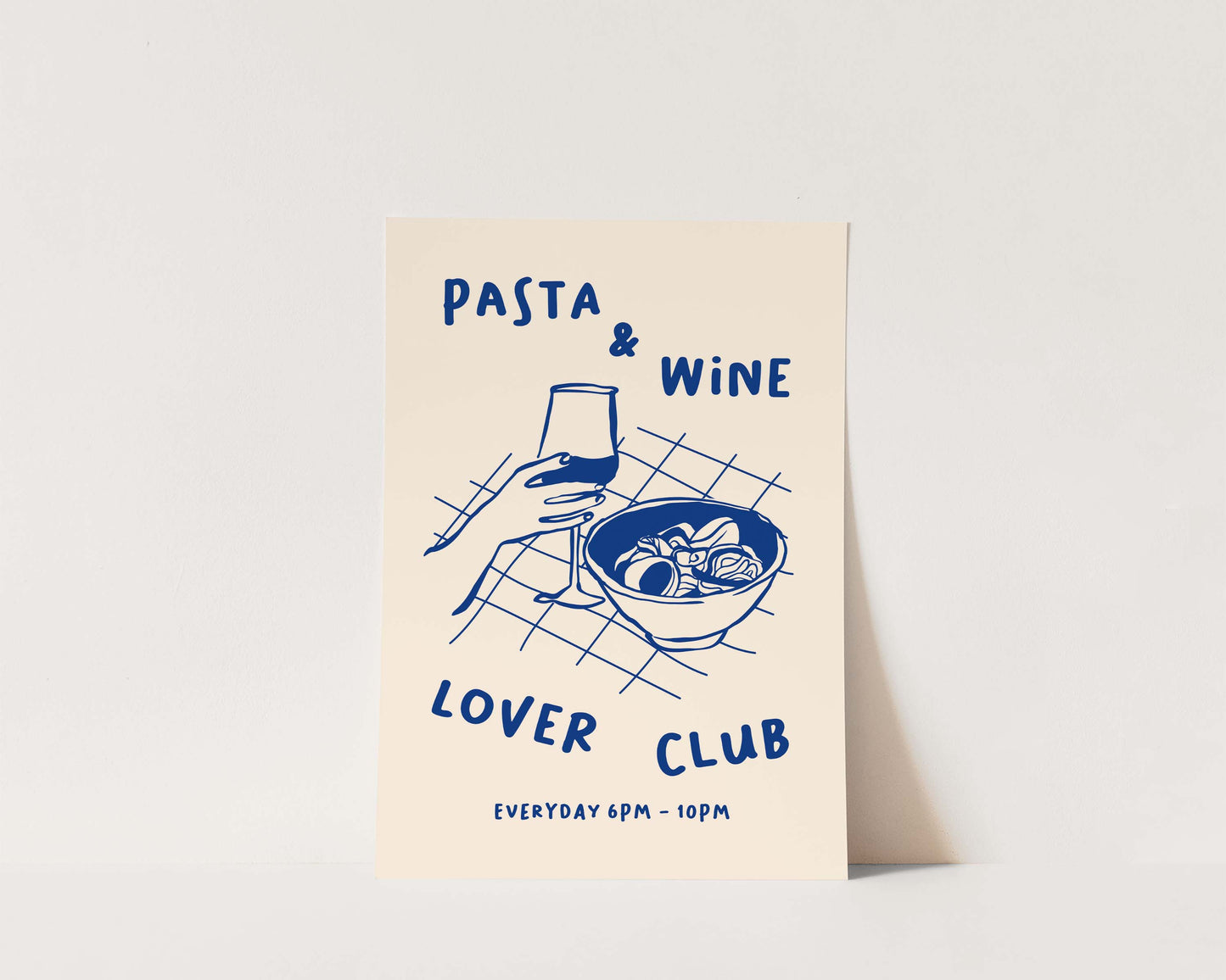Pasta & Wine Lover Club Wall Art Print
