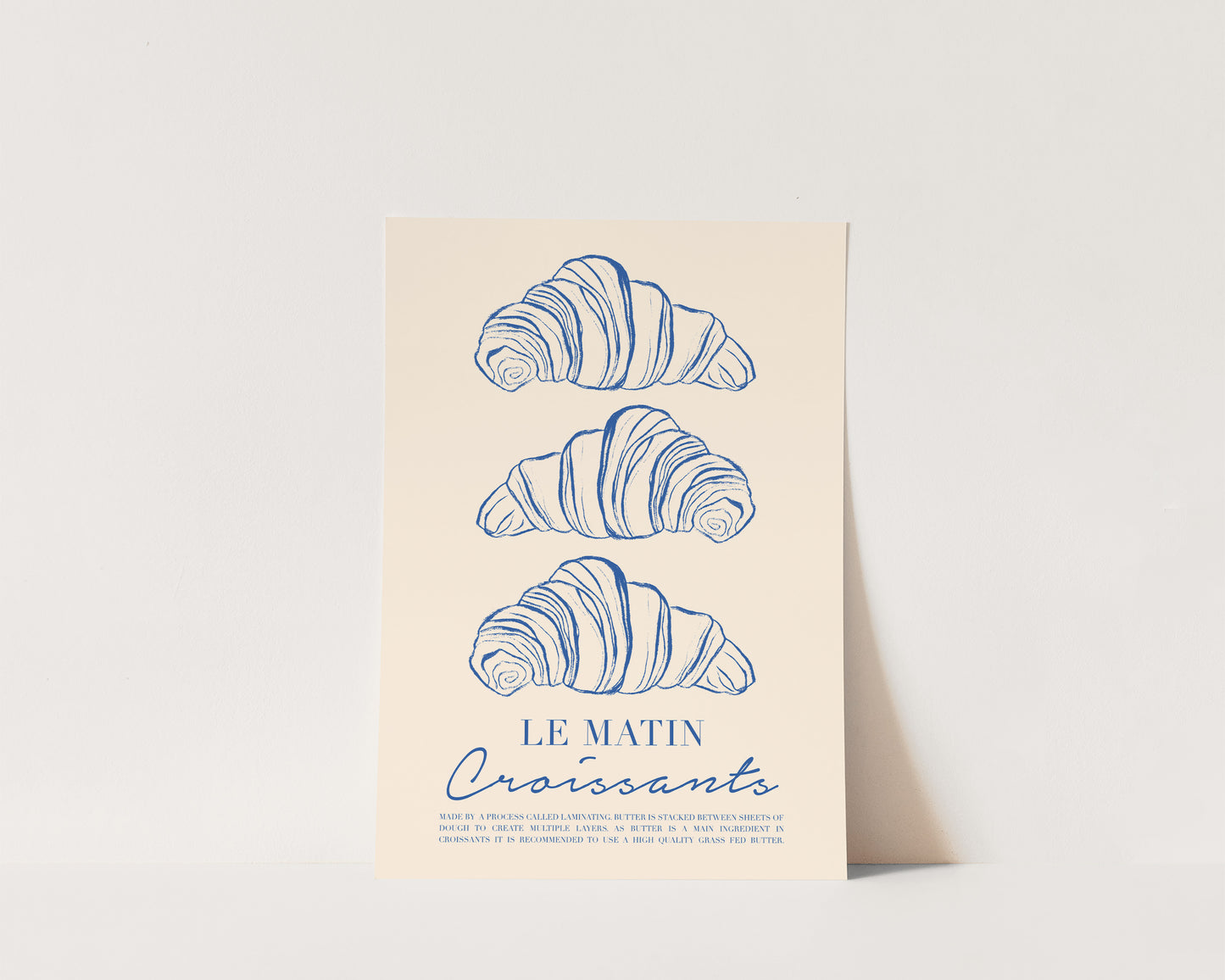 Le Matin Croissant In Blue Wall Art Print