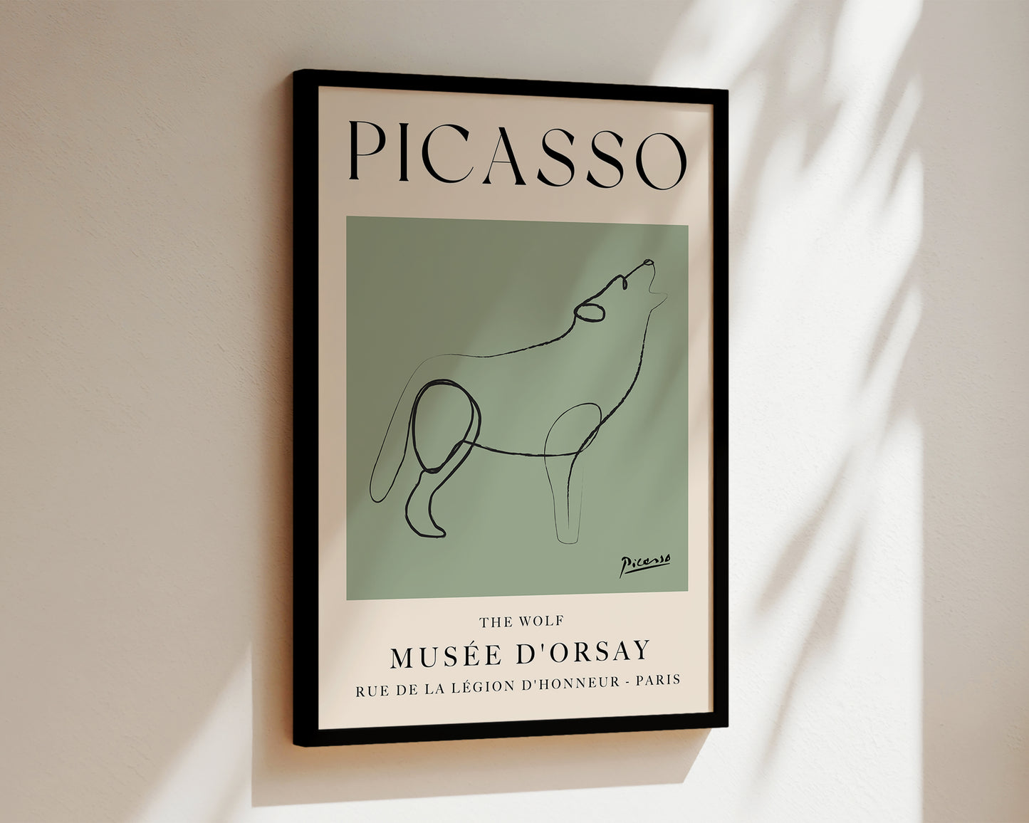 Picasso The Wolf Art Wall Art Print In Green