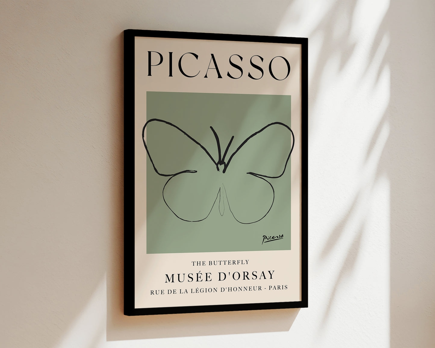 Picasso The Butterfly Art Wall Art Print In Green