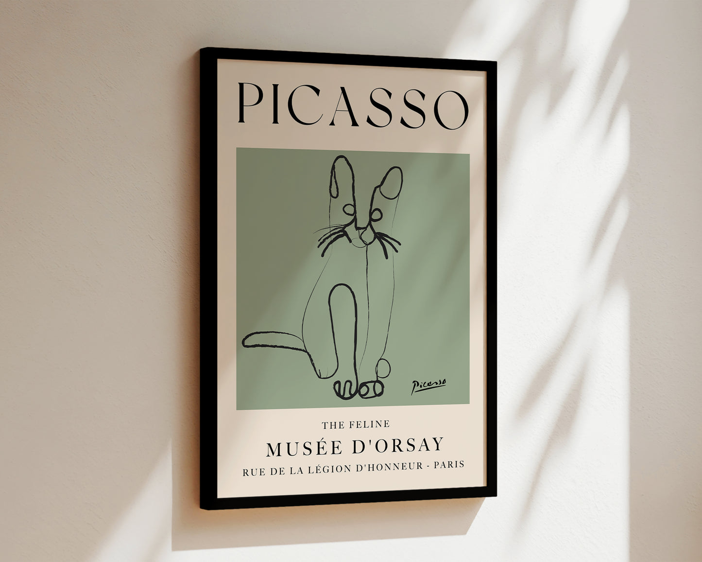 Picasso The Feline Art Wall Art Print In Green