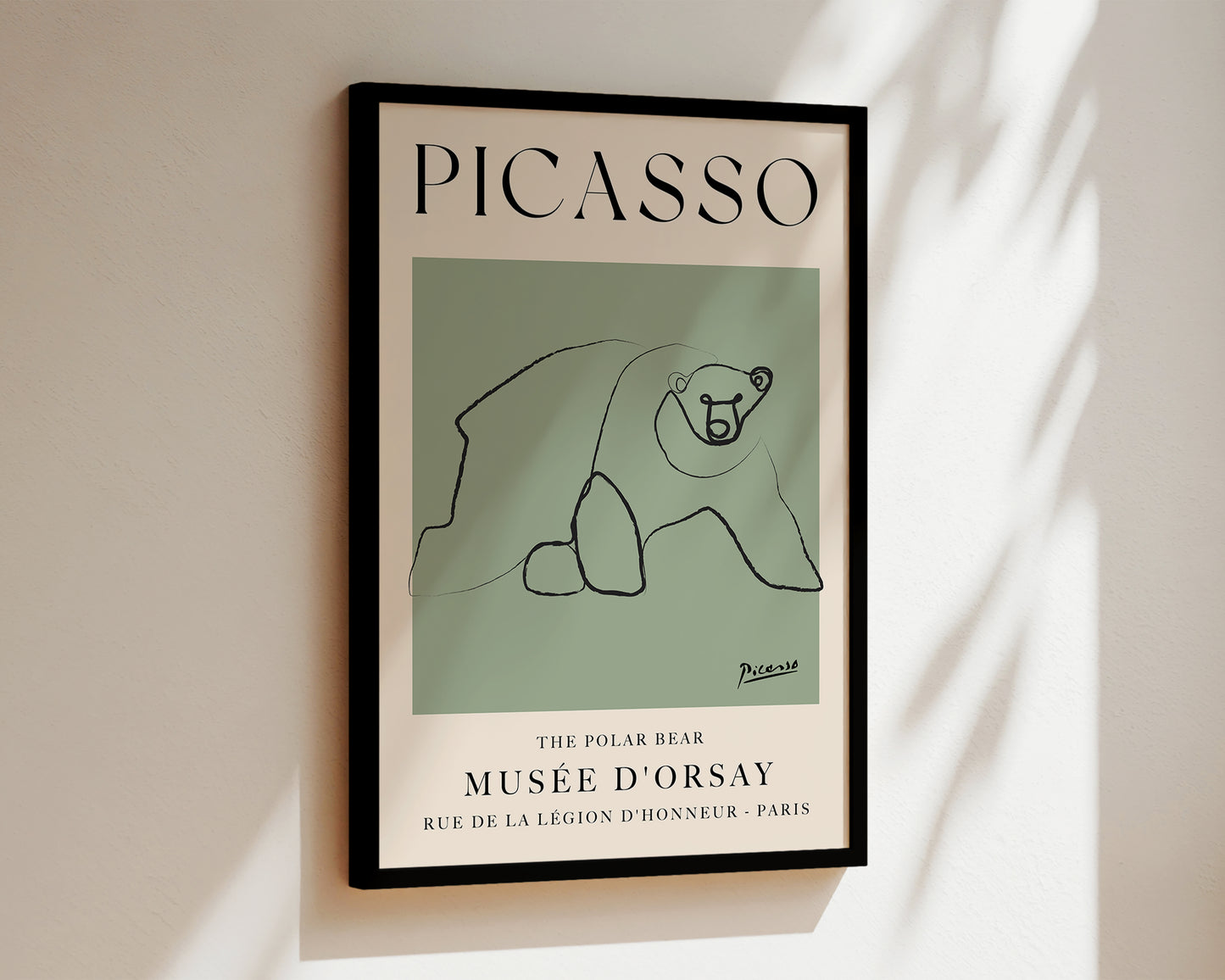Picasso The Polar Bear Art Wall Art Print In Green