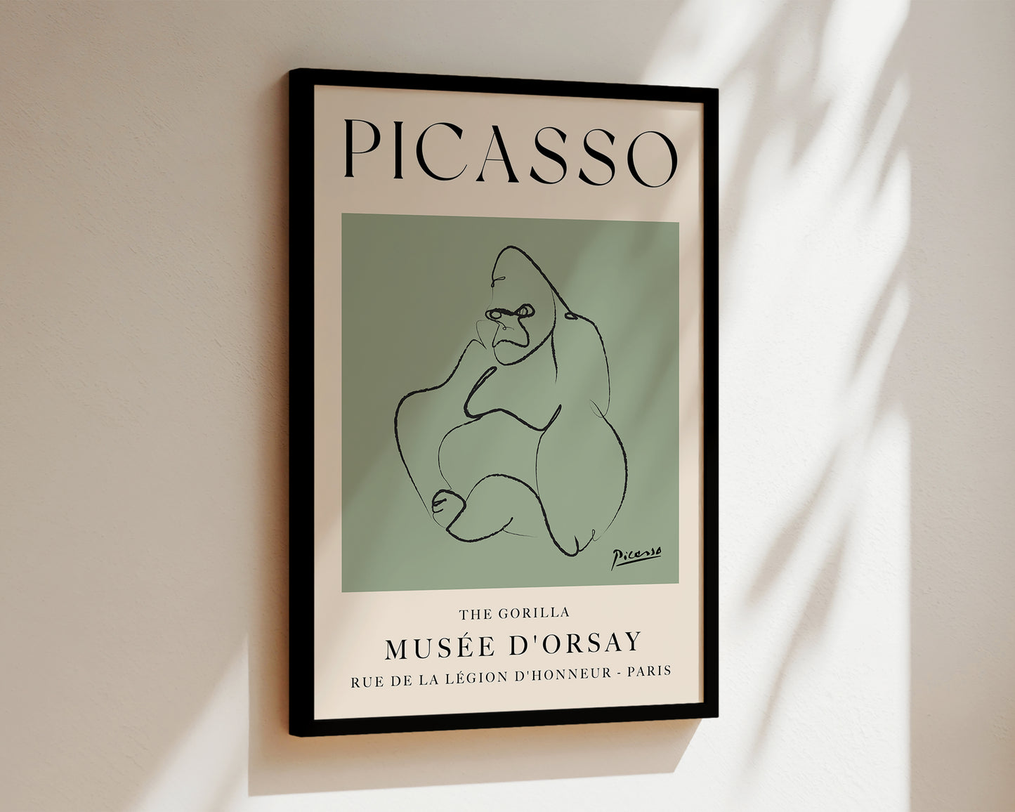 Picasso The Gorilla Art Wall Art Print In Green
