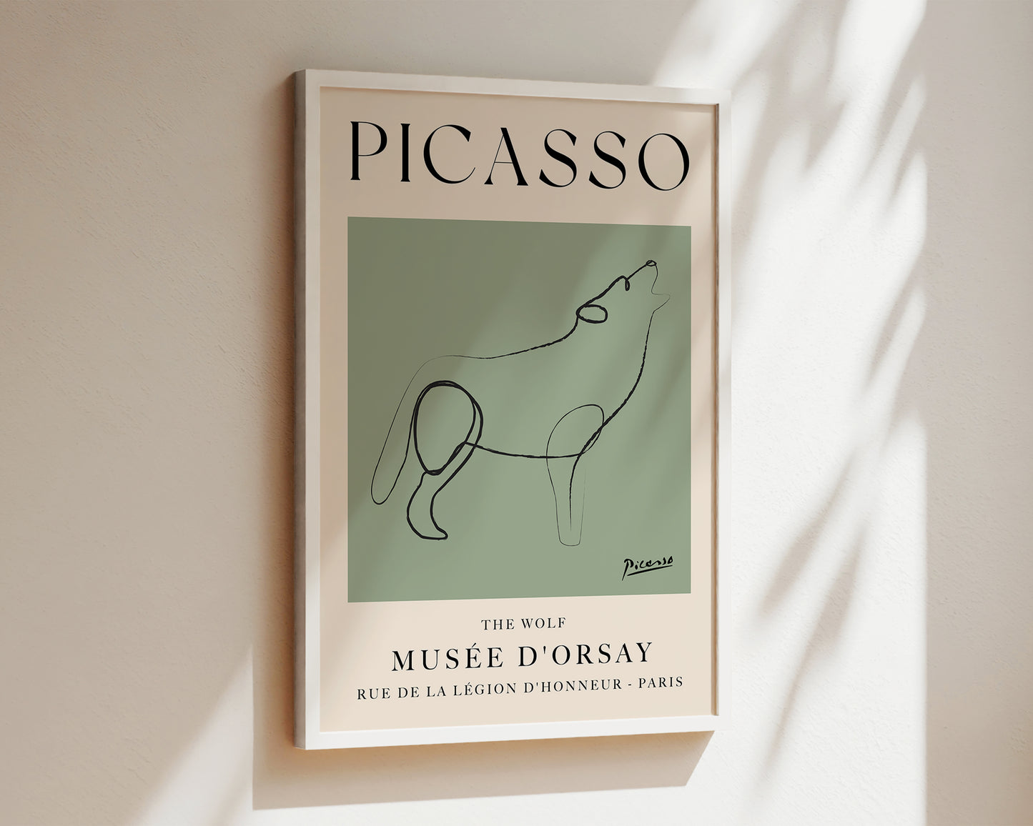 Picasso The Wolf Art Wall Art Print In Green