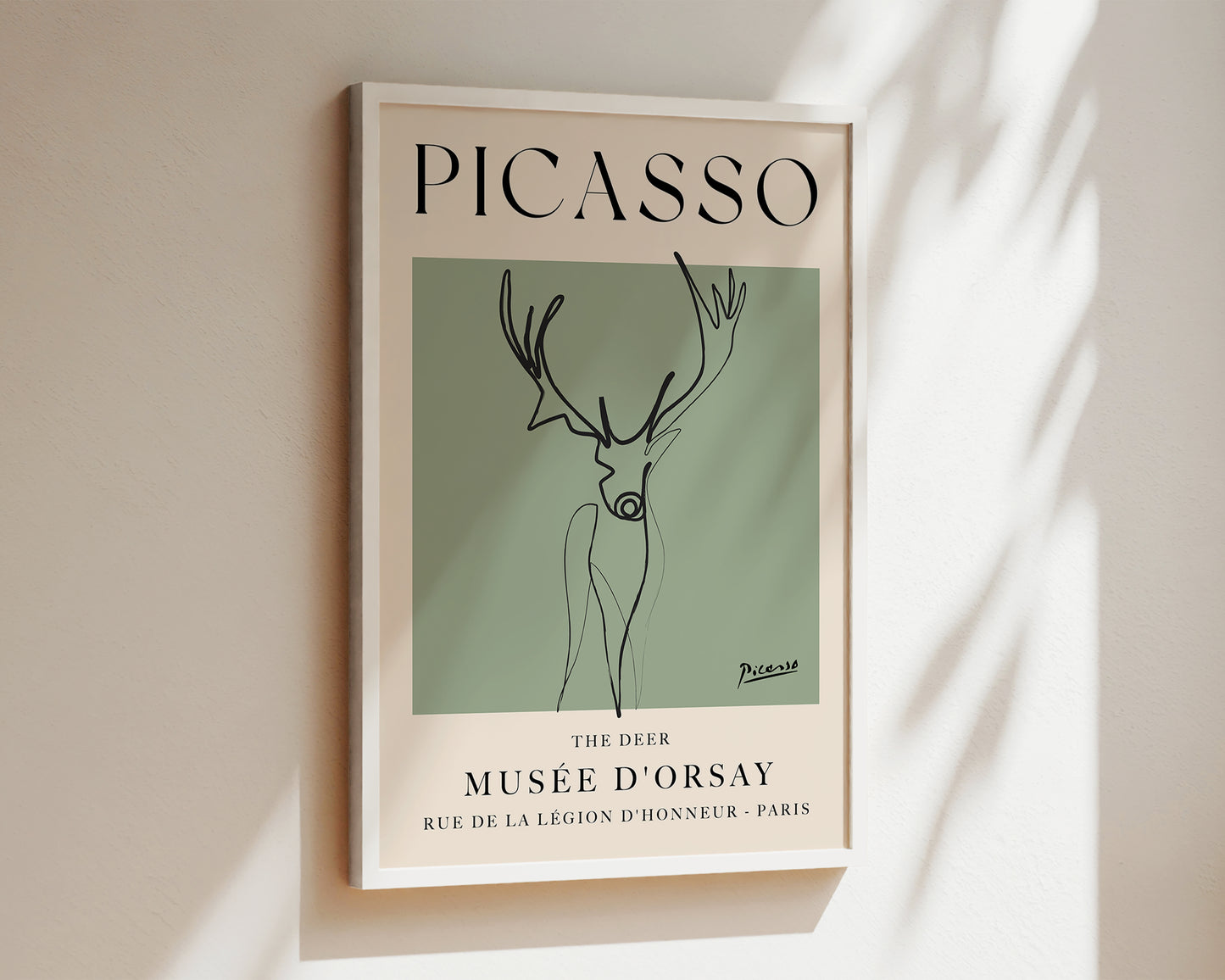 Picasso The Deer Art Wall Art Print In Green